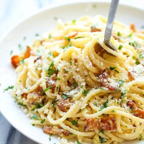 Carbonara with bacon